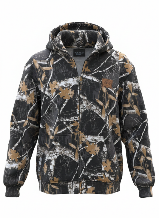 Camo Full Zip Hoodie Jacket
